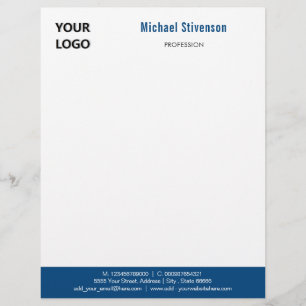 Custom Business Logo Name Text Info Letterhead