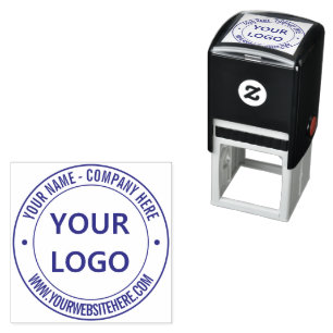Custom Business Logo Name Website Info Round Stamp