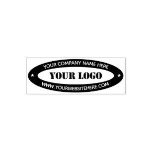 Custom Business Logo Name Website Oval Stamp