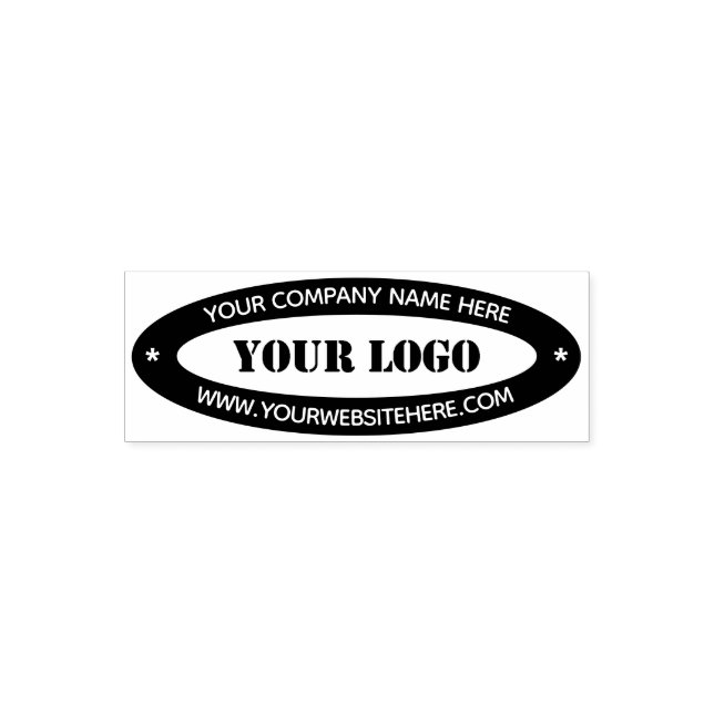 Custom Business Logo Name Website Oval Stamp (Design)