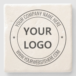 Custom Business Logo Name Website Stone Coaster