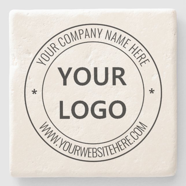 Custom Business Logo Name Website Stone Coaster (Front)