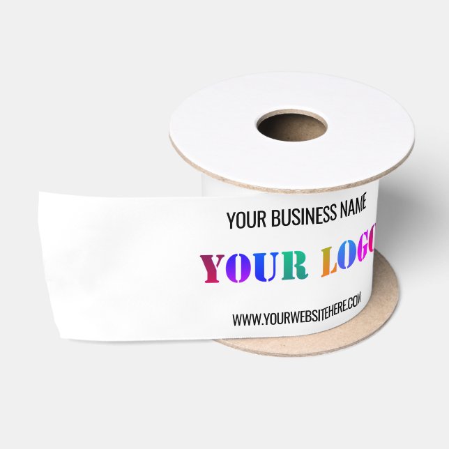 Custom Business Logo Name Website Your Company Satin Ribbon (Spool)