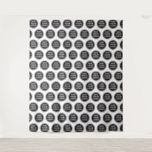 Custom business logo patterned backdrop tapestry