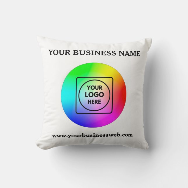 Custom Business Logo Personalized Throw Pillow (Front)