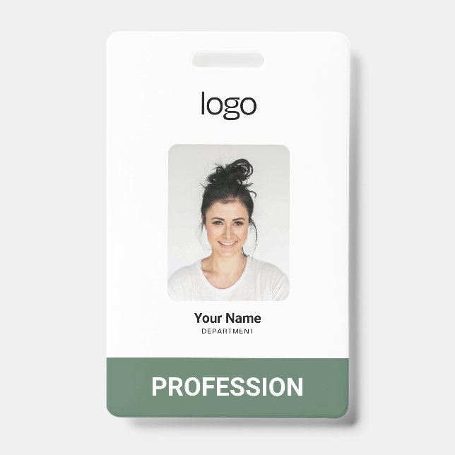 Custom Business Logo, Photo, Bar Qr Code Badge (Front)