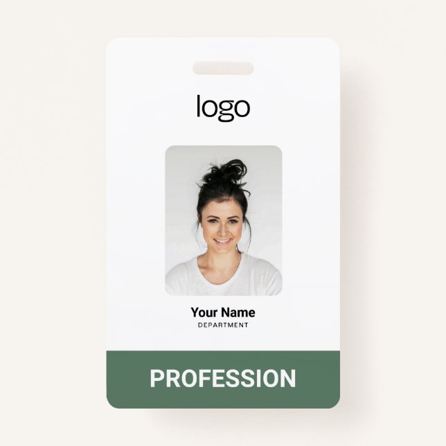 Custom Business Logo, Photo, Bar Qr Code Badge (Front)