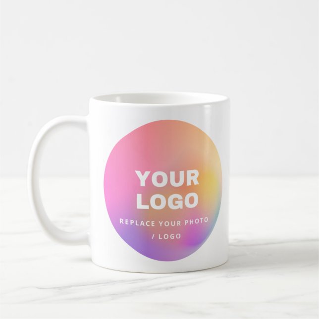 Custom business logo, photo replace on mugs (Left)