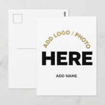 Custom Business Logo Photo Text Postcard