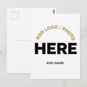 Custom Business Logo Photo Text Postcard
