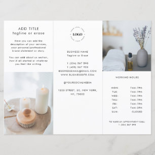 Custom Business Logo & Price List Trifold Brochure