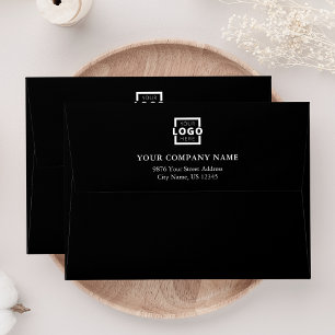 Custom Business Logo Professional Black Envelope