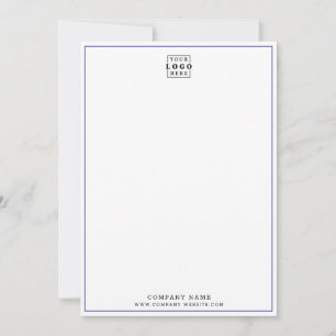Custom Business Logo Professional Blue Border  Card