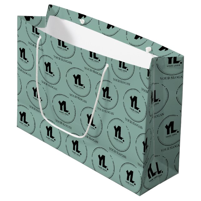 Custom Business Logo Professional Large Gift Bag (Front Angled)