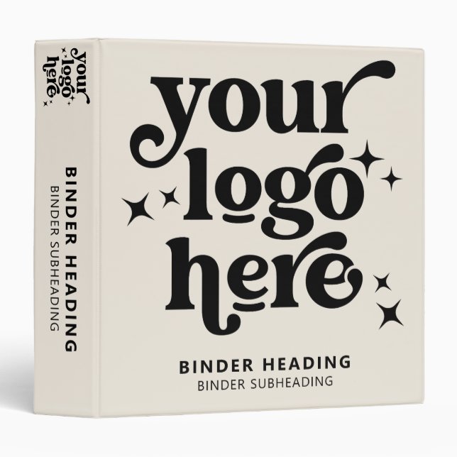 Custom Business Logo Professional Minimalist Binder (Front/Spine)