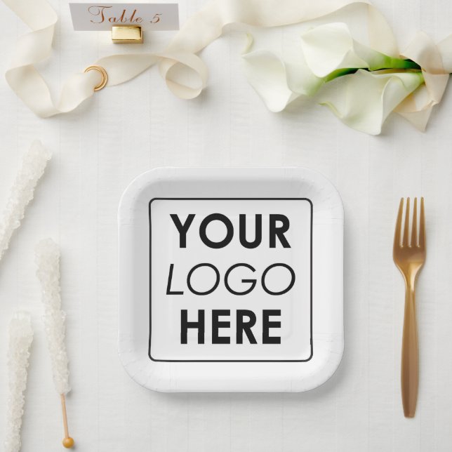 Custom Business Logo Professional Paper Plate (Wedding)