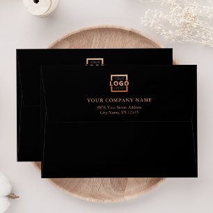 Custom Business Logo Professional Rose Gold Envelope