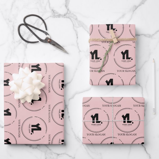 Custom Business Logo Professional Wrapping Paper Sheet (Front)