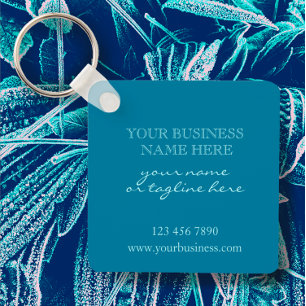 Custom Business Logo Promotional Aqua Turquoise    Keychain
