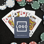 Custom Business Logo Promotional Branded Blue Playing Cards<br><div class="desc">Go beyond the typical promotional pen or notepad and give out a customizable deck of cards with your logo and website URL. 
Bring branding customization to the next level by selecting a background colour to match your brand colour.</div>