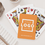 Custom Business Logo Promotional Branded Orange Playing Cards<br><div class="desc">Go beyond the typical promotional pen or notepad and give out a customizable deck of cards with your logo and website URL. 
Bring branding customization to the next level by selecting a background colour to match your brand colour.</div>