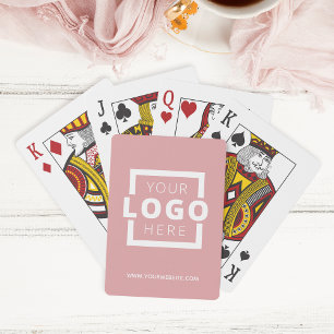 Custom Business Logo Promotional Branded Pink Playing Cards