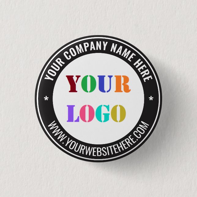 Custom Business Logo Promotional Button Example (Front)