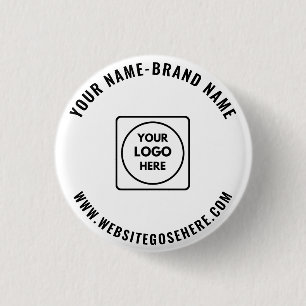 Custom Business Logo Promotional Example Design 1 Inch Round Button