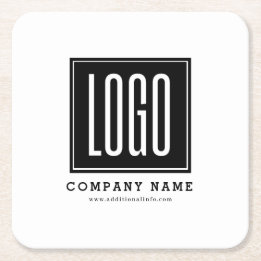 Custom Business Logo Promotional  Square Paper Coaster