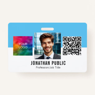 Custom Business Logo QR Code Employee ID Card Badge