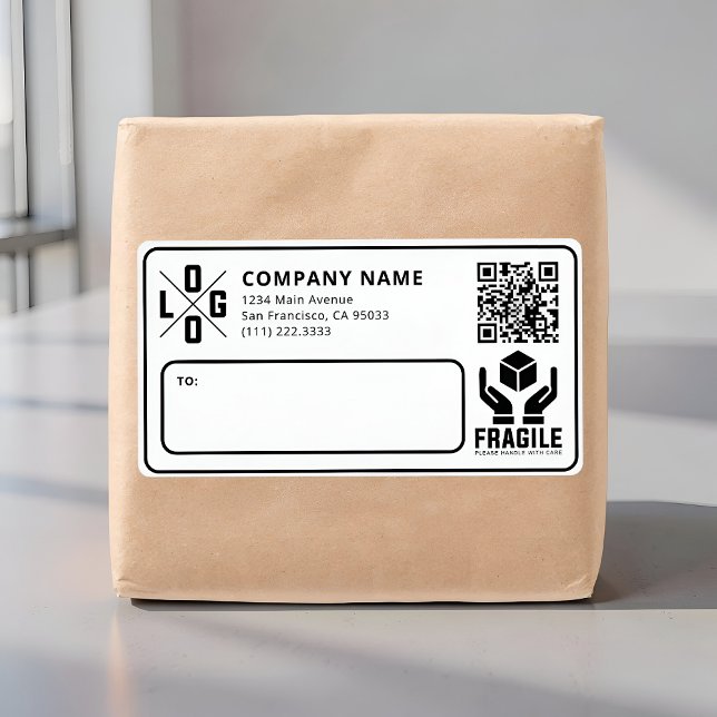 Custom Business Logo QR code Fragile Warn Shipping (Creator Uploaded)