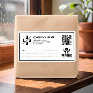 Custom Business Logo QR code Fragile Warn Shipping