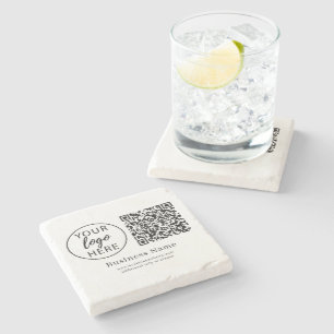 Custom Business Logo QR Code Personalized Stone Coaster