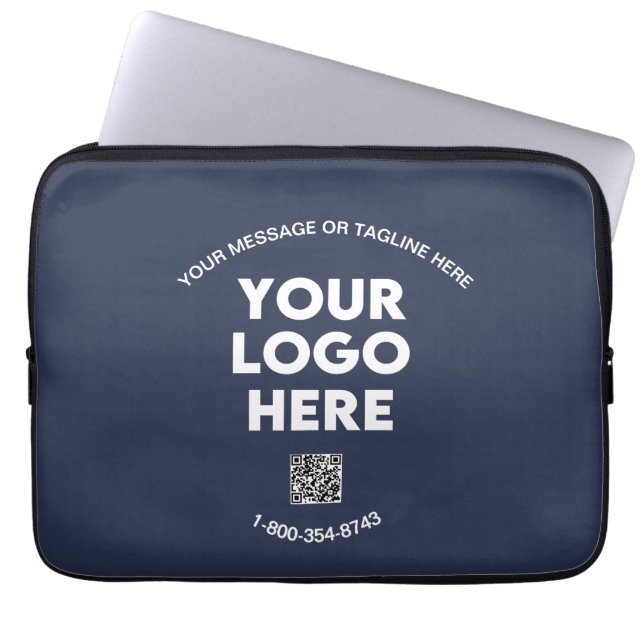 Custom Business Logo QR Code Phone Professional  Laptop Sleeve (Front)
