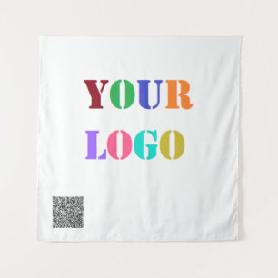 Custom Business Logo QR Code Promotional Tapestry