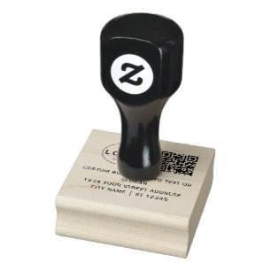Custom Business Logo Qr Code & Return Address Rubber Stamp
