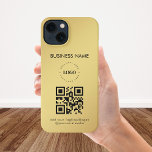 Custom Business Logo QR Code Text Gold Gradient iPhone 13 Case<br><div class="desc">Promote your business with this cool iPhone case,  featuring custom logo,  QR code & text. Easily add your logo & other info by clicking on the "personalize" option.</div>
