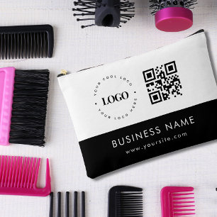 Custom Business Logo QR Code & Text Professional Accessory Pouch