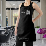 Custom Business Logo QR Code & Text Professional  Apron<br><div class="desc">Promote your business with this modern apron,  featuring custom logo,  QR Code & text. Easily add your details by clicking on the "personalize" option.</div>