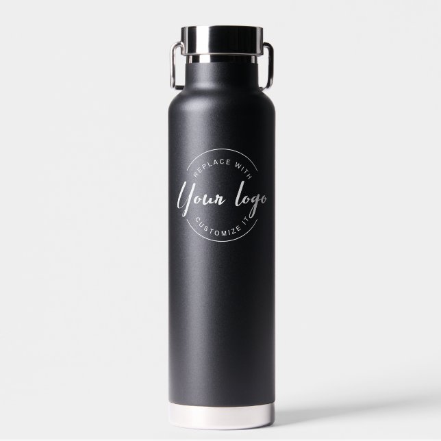 Custom Business logo QR code website professional  Water Bottle (Front)