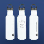 Custom Business Logo QR code website Simple 710 Ml Water Bottle<br><div class="desc">Make a bold statement for your brand with our Professional White Water Bottle featuring your business logo. Elevate your promotional efforts by maximizing web traffic and customer engagement through the inclusion of a Custom QR Code generator on the bottle, offering a direct link to your website. Seize this distinctive promotional...</div>