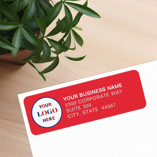 Custom Business Logo Red Return Address Label (Creator Uploaded)