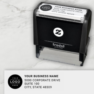 Custom Business Logo Return Address Self-inking Stamp