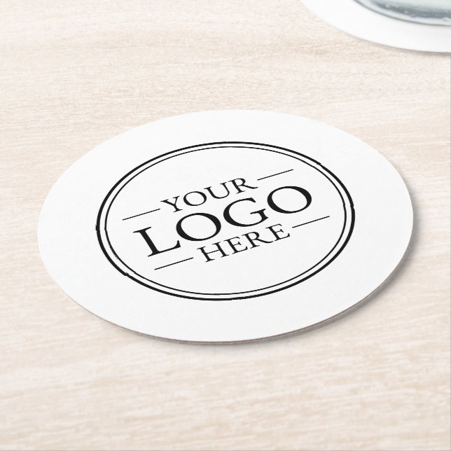 Custom Business Logo Round Paper Coaster (Angled)