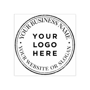 Custom Business Logo Rubber Stamp - Grunge Border