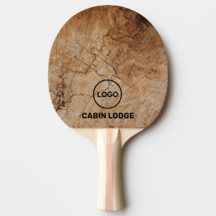 Custom Business Logo Rustic Wood  Ping Pong Paddle