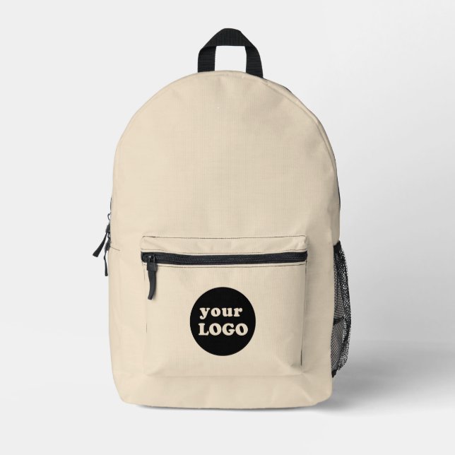 Custom Business Logo Sage Champagne Colour Printed Backpack (Front)