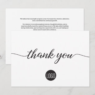 Custom Business Logo & Signatures Script Thank You Card
