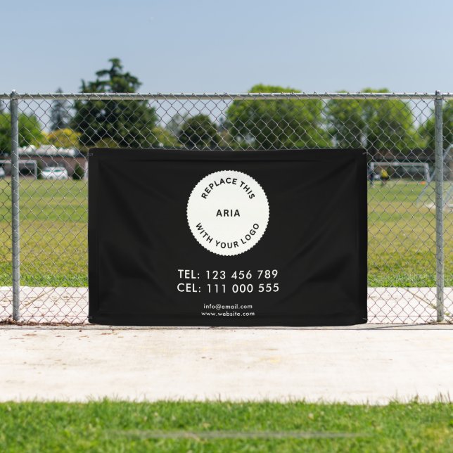  Custom Business Logo Simple Black Banner (Insitu)