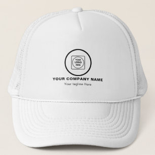 Custom Business Logo Slogan White Promotional Hat